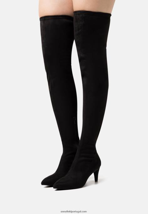 mulheres bota over the knee preta F4BZ0D2240 Anna Field