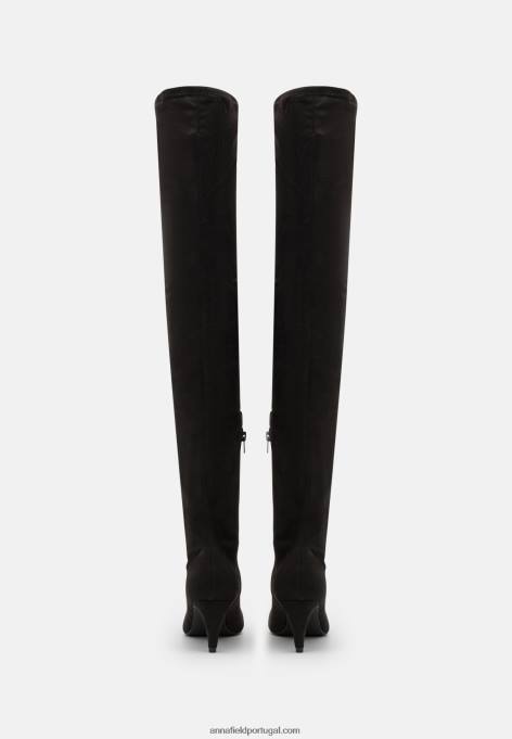 mulheres bota over the knee preta F4BZ0D2240 Anna Field