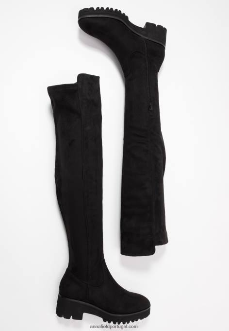 mulheres bota over the knee preta F4BZ0D2244 Anna Field
