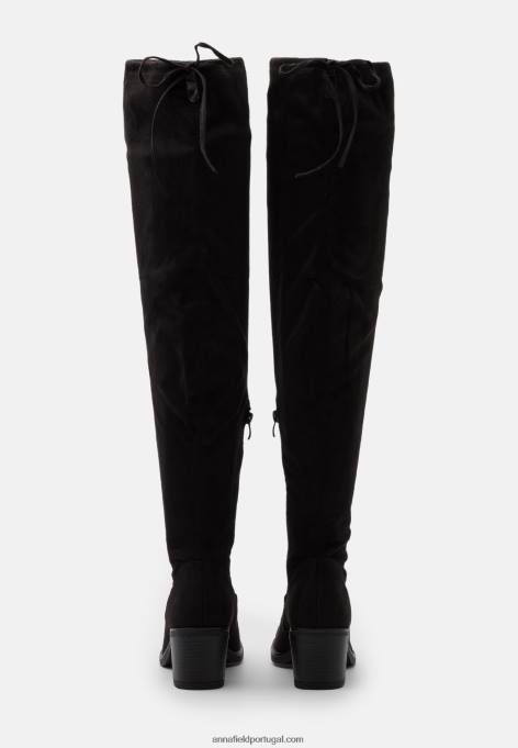 mulheres bota over the knee preta F4BZ0D2246 Anna Field