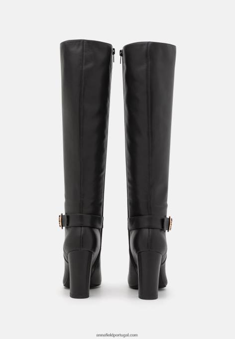 mulheres bota salto alto couro preta F4BZ0D2257 Anna Field