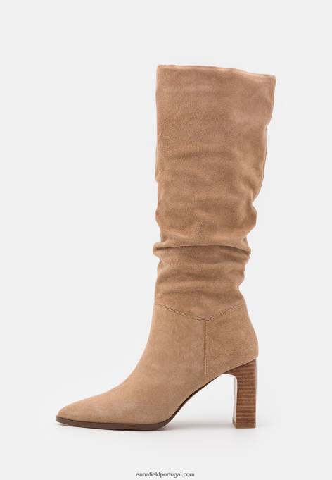 mulheres botas de couro bege F4BZ0D2201 Anna Field