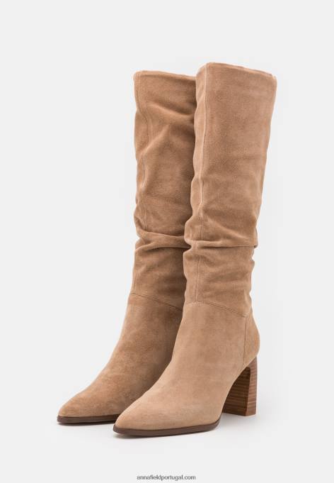 mulheres botas de couro bege F4BZ0D2201 Anna Field
