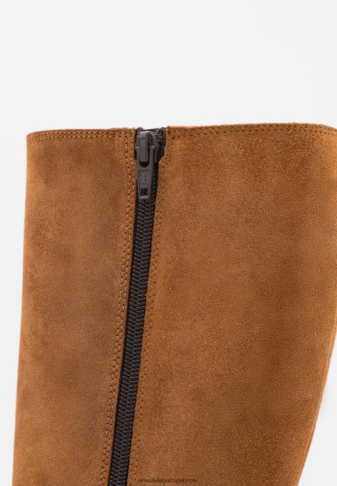 mulheres botas de couro conhaque F4BZ0D2199 Anna Field