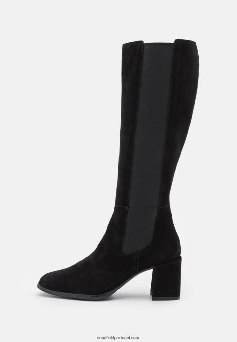 mulheres botas de couro preto F4BZ0D2200 Anna Field