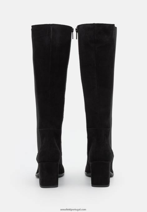 mulheres botas de couro preto F4BZ0D2200 Anna Field