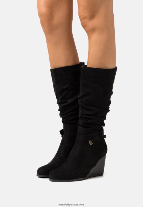 mulheres botas de cunha pretas F4BZ0D2247 Anna Field
