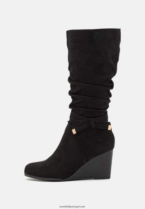 mulheres botas de cunha pretas F4BZ0D2247 Anna Field
