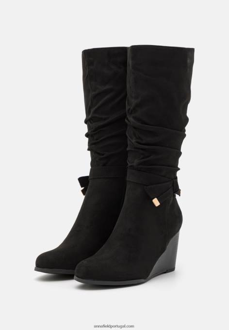 mulheres botas de cunha pretas F4BZ0D2247 Anna Field