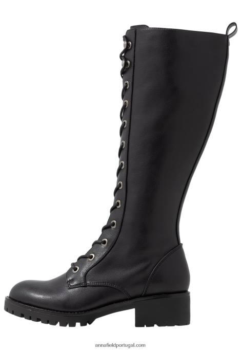 mulheres botas de renda preta F4BZ0D2222 Anna Field