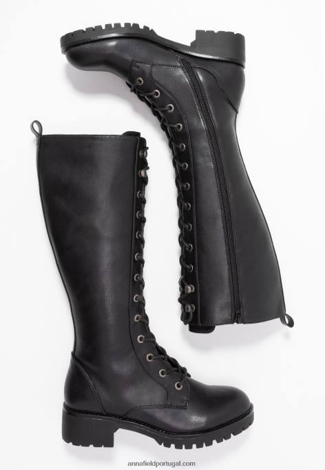 mulheres botas de renda preta F4BZ0D2222 Anna Field
