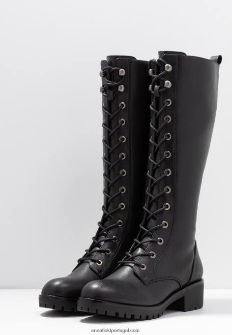 mulheres botas de renda preta F4BZ0D2222 Anna Field