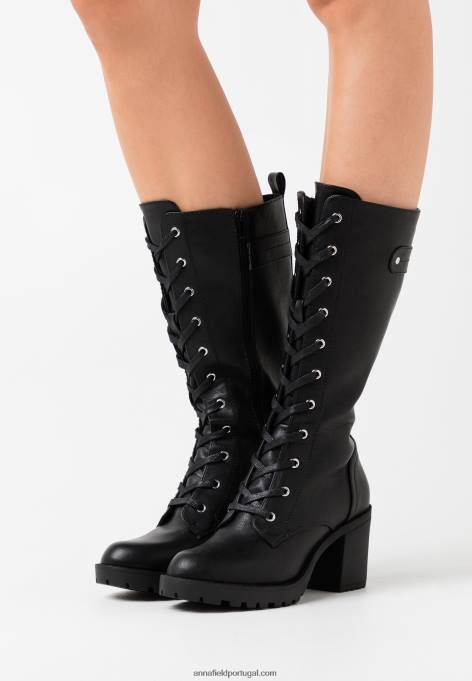 mulheres botas plataforma preta F4BZ0D2220 Anna Field