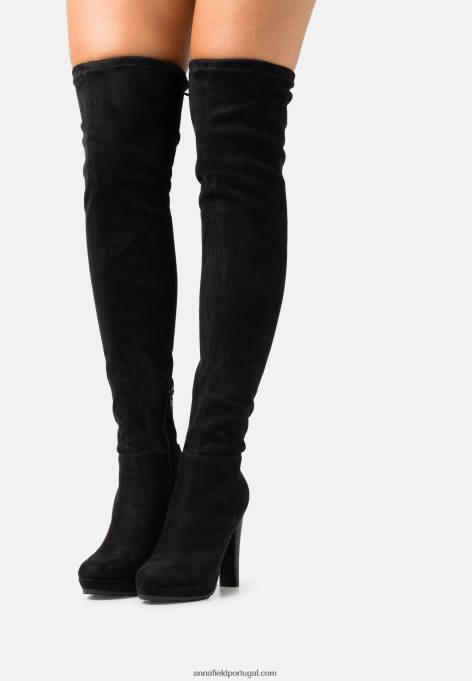 mulheres botas plataforma preta F4BZ0D2241 Anna Field