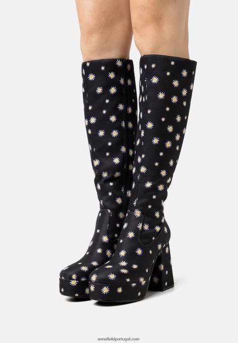 mulheres botas plataforma preta F4BZ0D2250 Anna Field