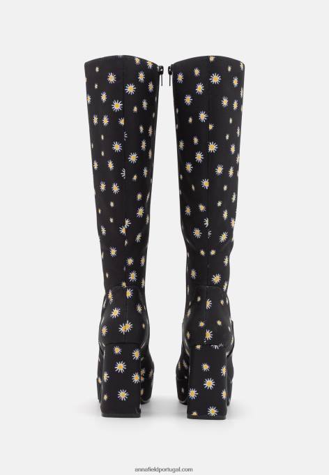 mulheres botas plataforma preta F4BZ0D2250 Anna Field