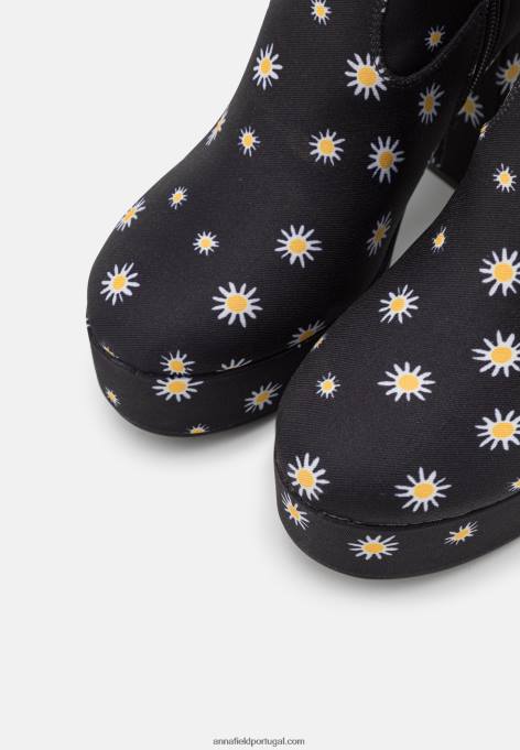 mulheres botas plataforma preta F4BZ0D2250 Anna Field