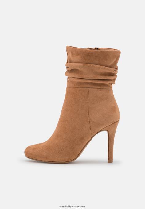 mulheres botins de salto alto conhaque F4BZ0D2256 Anna Field