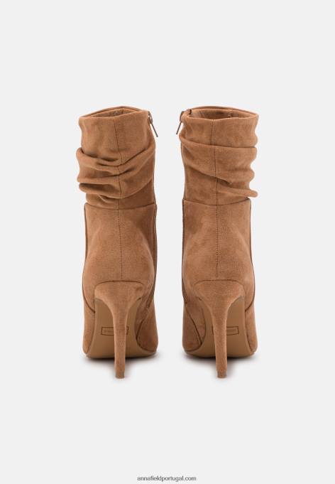 mulheres botins de salto alto conhaque F4BZ0D2256 Anna Field