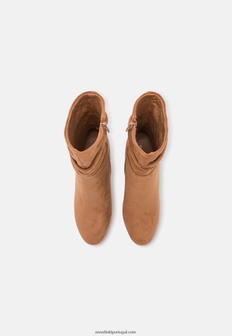 mulheres botins de salto alto conhaque F4BZ0D2256 Anna Field