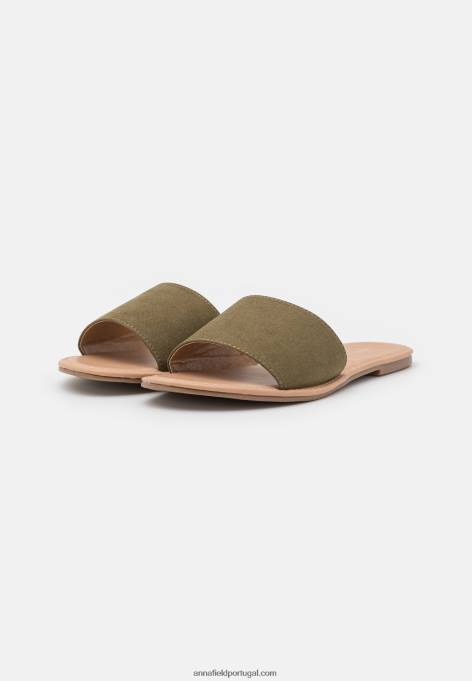 mulheres 2 pack mules caqui/dourado F4BZ0D1866 Anna Field