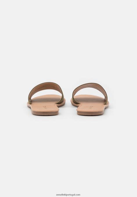 mulheres 2 pack mules caqui/dourado F4BZ0D1866 Anna Field