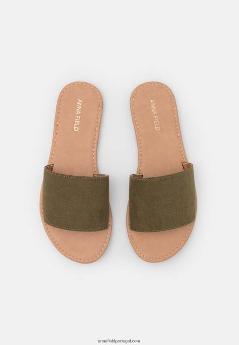 mulheres 2 pack mules caqui/dourado F4BZ0D1866 Anna Field