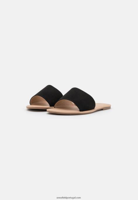mulheres 2 pack mules preto/conhaque F4BZ0D1863 Anna Field