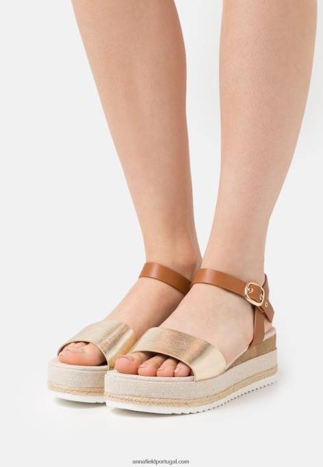 mulheres alpargatas conforto ouro F4BZ0D1456 Anna Field