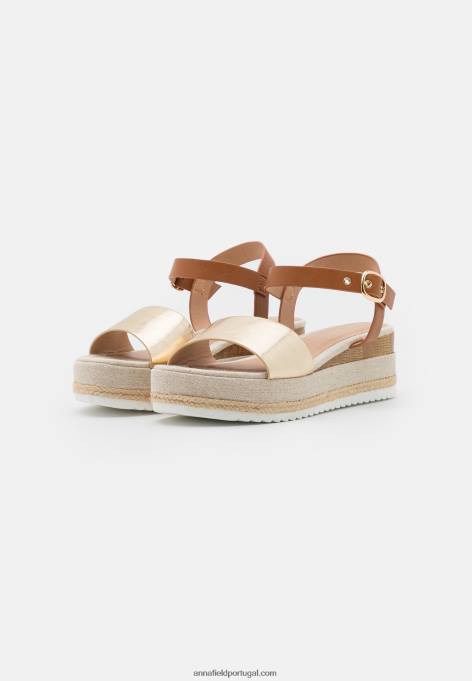 mulheres alpargatas conforto ouro F4BZ0D1456 Anna Field