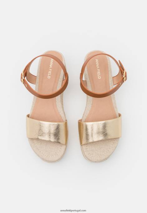 mulheres alpargatas conforto ouro F4BZ0D1456 Anna Field