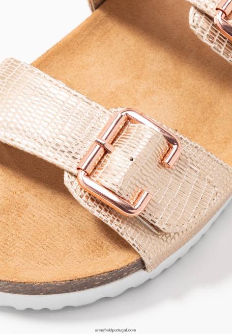 mulheres chinelos de ouro rosa F4BZ0D1865 Anna Field