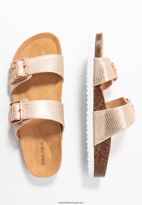 mulheres chinelos de ouro rosa F4BZ0D1865 Anna Field