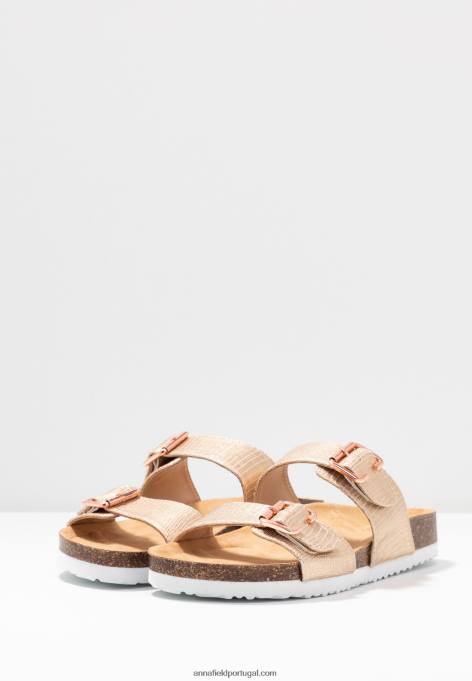 mulheres chinelos de ouro rosa F4BZ0D1865 Anna Field