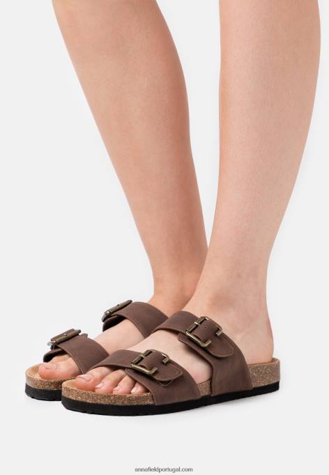 mulheres chinelos marrom escuro F4BZ0D1876 Anna Field