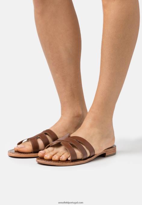 mulheres mule de couro marrom F4BZ0D1877 Anna Field