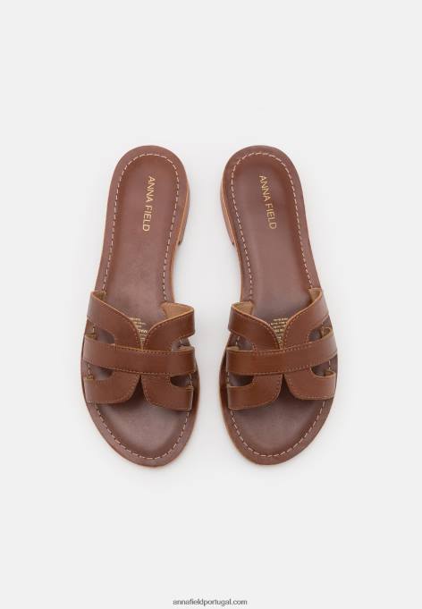 mulheres mule de couro marrom F4BZ0D1877 Anna Field