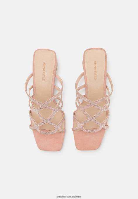 mulheres mule salto couro rosa claro F4BZ0D1885 Anna Field