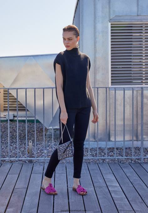 mulheres mules de couro rosa F4BZ0D1867 Anna Field