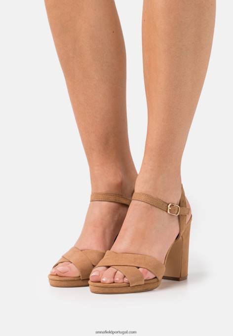 mulheres sandália conhaque F4BZ0D1286 Anna Field