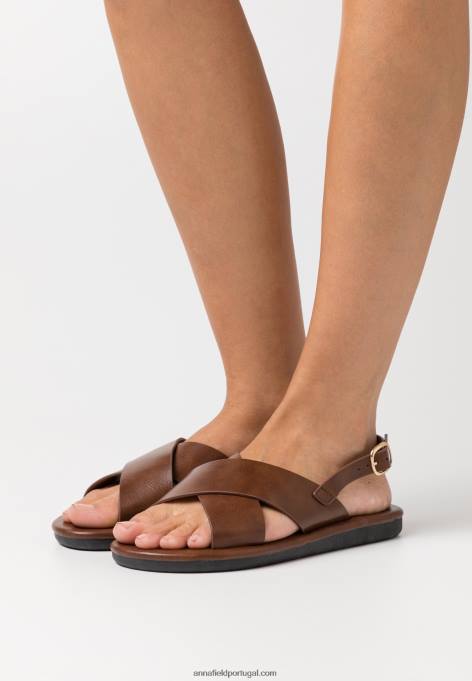 mulheres sandália conhaque F4BZ0D1403 Anna Field
