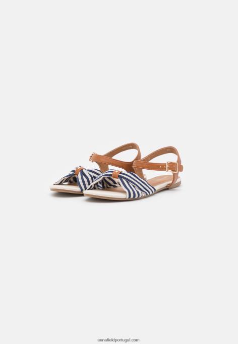 mulheres sandália conhaque/azul escuro F4BZ0D1290 Anna Field