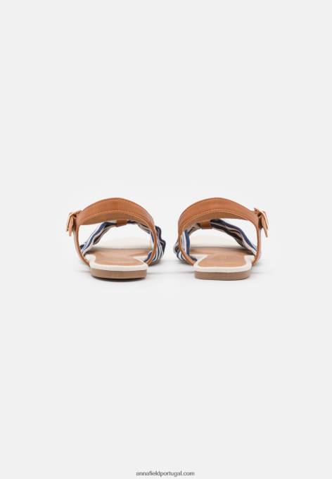 mulheres sandália conhaque/azul escuro F4BZ0D1290 Anna Field