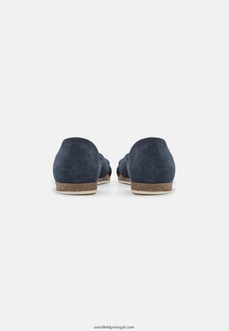 mulheres sandália de couro azul escuro F4BZ0D1340 Anna Field