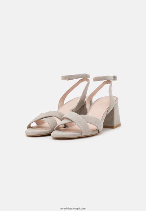 mulheres sandália de couro cinza F4BZ0D1393 Anna Field