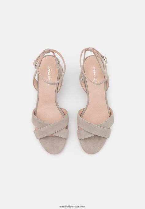 mulheres sandália de couro cinza F4BZ0D1393 Anna Field