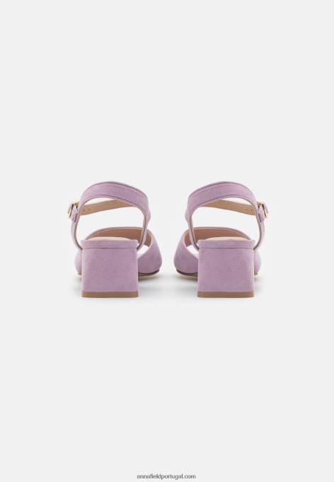 mulheres sandália de couro lilás F4BZ0D1329 Anna Field