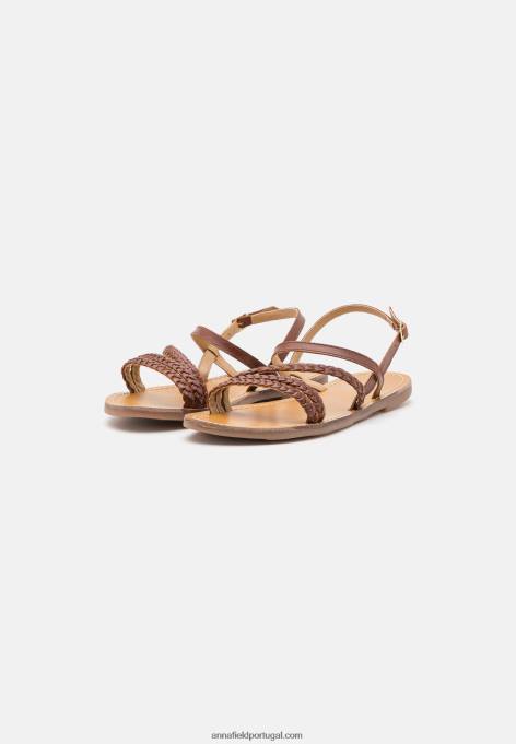 mulheres sandália de couro marrom F4BZ0D1401 Anna Field