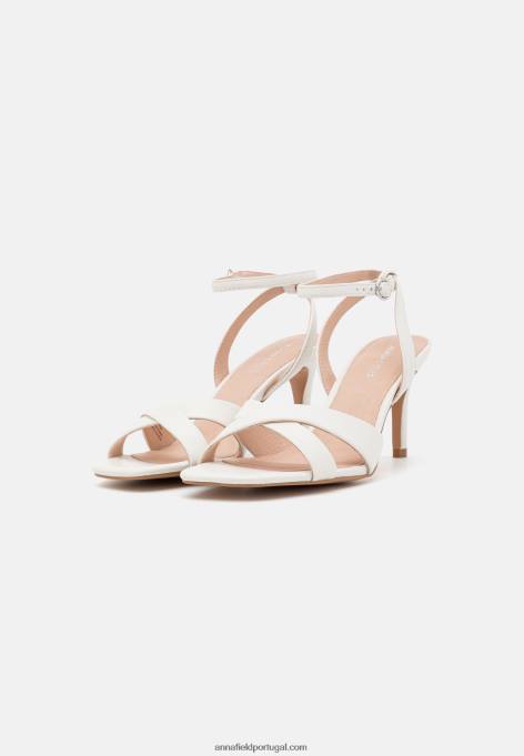 mulheres sandália de couro off white F4BZ0D1323 Anna Field