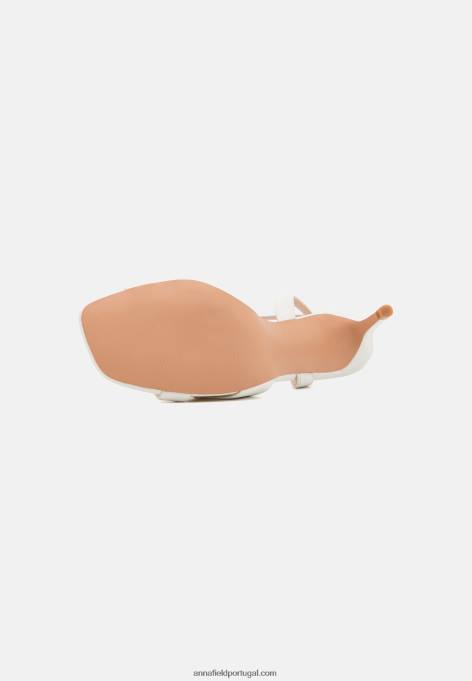 mulheres sandália de couro off white F4BZ0D1323 Anna Field